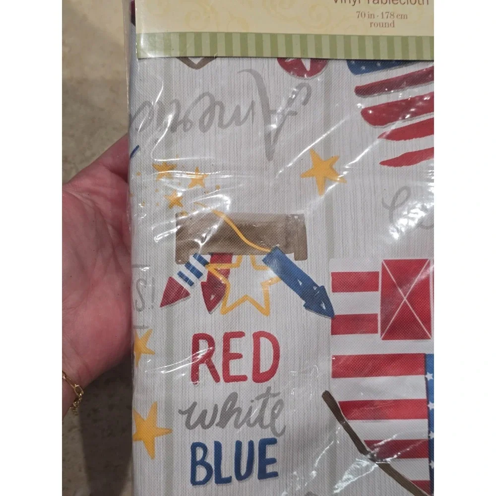 4th of July‎ Vinyl Tablecloth Flannel Back 70